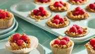 Crispy Rice Cups With Raspberries. Photo credit: Tom McCorkle/For The Washington Post; food styling by Gina Nistico
