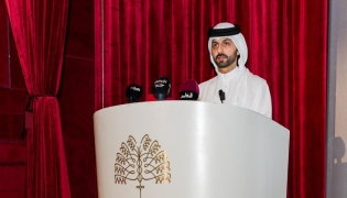 CEO of Old Doha Port and Chairman of the Qatar Boat Show Organizing Committee, Eng Mohammed Abdullah Al Mulla delivering opening address at the event yesterday.