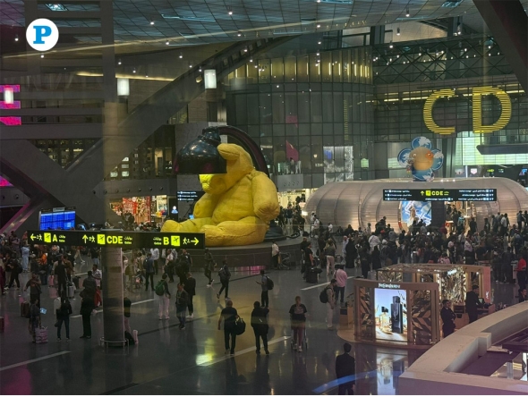Passengers at Hamad International Airport on April 24. Photo by Mahmoud Elmazaty / The Peninsula.