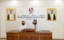 Director of the Da’wah and Religious Guidance Department Jassim bin Abdullah Al Ali, and Head of the Religious Guidance Section Muath Yousuf Al Qasim addressing a press conference.