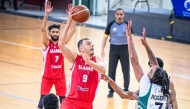 Al Arabi's Elmedin Kikanovic attempts to score.