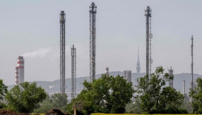 Picture taken on May 5, 2026 shows a general view of Slovakia's largest mineral oil refinery Slovnaft in Bratislava, Slovakia. (Photo by Joe Klamar / AFP)
