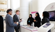 Visitors and representatives at the awareness booth.