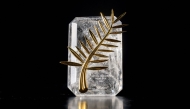 The Palme d'Or trophy is photographed at Chopard's high-jewelry workshops, in Meyrin near Geneva, on April 21, 2026. Photo by Fabrice COFFRINI / AFP
