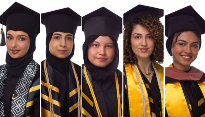From left: Reema Al Mohannadi, Khawla Al-Essa, Tarishah Ramanda Fadilah, Nourhane Tarroun and Alice Mohammed Aslem