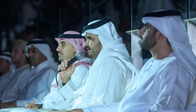 President of the Olympic Council of Asia and Qatar Olympic Committee H E Sheikh Joaan bin Hamad Al-Thani speaks during the opening ceremony. 