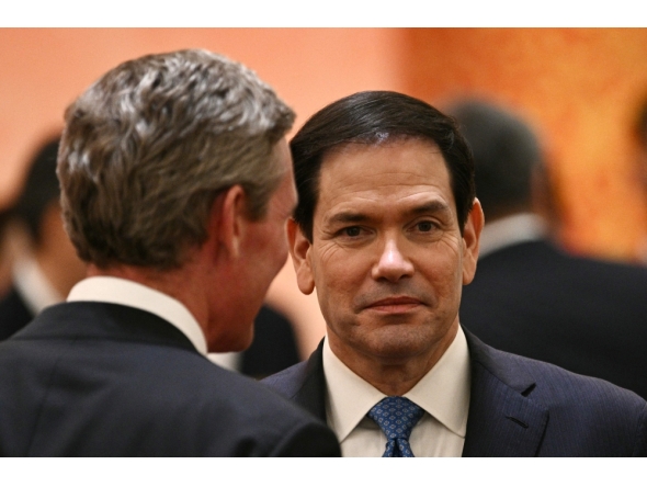 US Secretary of State Marco Rubio arrives ahead of a state banquet for US President Donald Trump and China's President Xi Jinping on May 14, 2026. (Photo by Brendan Smialowski / AFP)