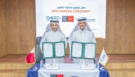Founding Chairman of GORD Dr. Yousef Alhorr (right) and Vice Chairman of Barzan University College Dr. Hassan Rashid Al-Derham at the MoU signing ceremony.