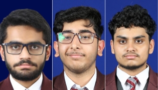 From left: Shubham Tejas Mehta, Advik Jain, and Priyansh Kailashchandra Nainwal
