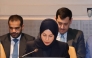 Permanent Representative of the State of Qatar to the United Nations H E Sheikha Alya Ahmed bin Saif Al-Thani speaking during a high-level United Nations event in New York.