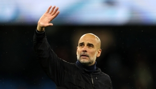Manchester City's Spanish manager Pep Guardiola waves to the fans following the English Premier League football match between Manchester City and Crystal Palace at the Etihad Stadium in Manchester, north west England, on May 13, 2026. Photo by Darren Staples / AFP