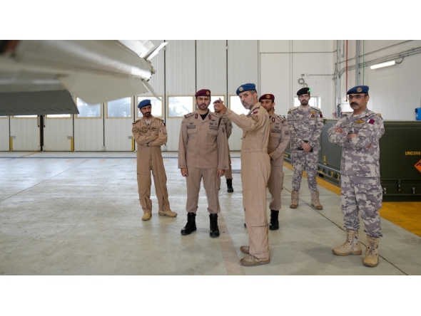 Commander of the Qatar Amiri Guard H E Major General Mohammed bin Sultan Al Suwaidi during his visit to the Qatar Amiri Air Force.