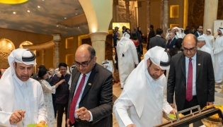 General Manager of Katara Cultural Village Foundation Professor Khalid bin Ibrahim Al-Sulaiti and Ambassador of India to Qatar H E Vipul during the event.