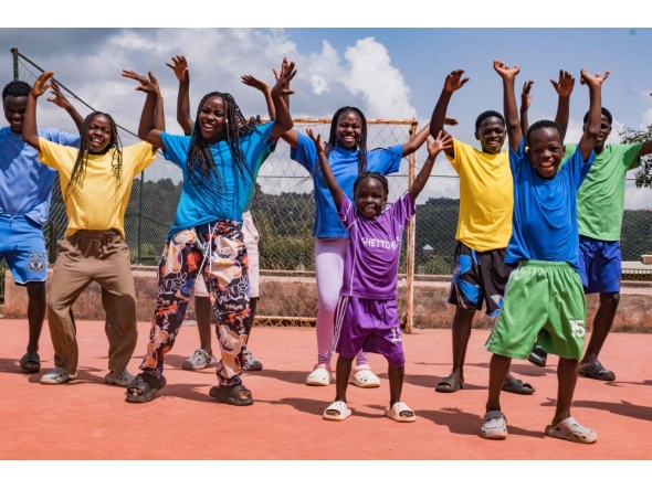 Members of the Ugandan dance group 'the Ghetto Kids' rehearse at their home in Nakawuka, Wakiso, Uganda, on May 25, 2026. (Photo by Badru Katumba / AFP)