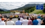 Protesters listen to speakers at the A13 Brenner Highway in the direction of Italy during a demonstration and the blockade of the Brenner Base Tunnel against transit traffic near the A13 Brenner Highway in the direction of Italy, on May 30, 2026, on the Tyrolean Brenner Highway. (Photo by Joe Klamar / AFP)