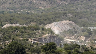 This photograph taken on May 19, 2026 shows a stone quarry near Avinashi village in Rajasthan's Neem Ka Thana town. (Photo by AFP)