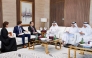 QC Chairman Sheikh Khalifa bin Jassim bin Mohammed Al Thani with the Ambassador of France to Qatar, H E Arnaud Pescheux, and other officials during the meeting. 