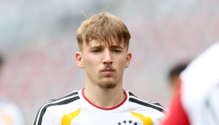 Lennart Karl of Germany looks on during a Team Germany Training session at Soldier Field on June 05, 2026 in Chicago, Illinois. Alexander Hassenstein/Getty Images/AFP