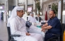 An Ashghal official during the blood donation campaign.