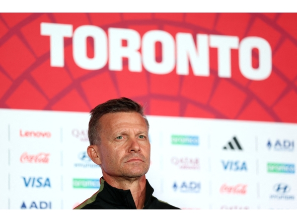 Jesse Marsch, Head Coach of Canada, attends the press conference of Canada one day ahead of the FIFA World Cup 2026 Group B on June 11, 2026 in Toronto, Ontario. Charlotte Wilson/Getty Images/AFP 