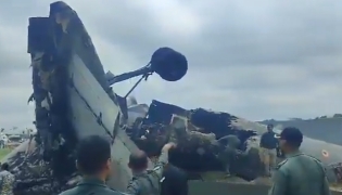 Screen grab of a video being shared on social media.  