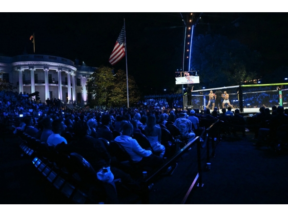 Spectators watch during the 