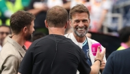 Jürgen Klopp commentates with Julian Nagelsmann, Head Coach of Germany, and Thomas Müller at Houston Stadium on June 14, 2026 in Houston, Texas. Alexander Hassenstein/Getty Images/AFP