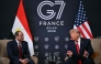 Egypt's President Abdel Fattah El-Sisi (L) and US President Donald Trump attend a bilateral meeting on the sidelines of the G7 summit, in Evian, eastern France, on June 17, 2026. (Photo by Mandel NGAN / AFP)