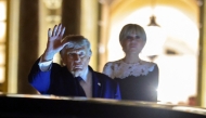 US President Donald Trump waves as he departs a dinner at Chateau de Versailles on June 17, 2026 in Versailles, France. Anna Moneymaker/Getty Images/AFP