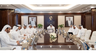 Minister of Justice and Minister of State for Cabinet Affairs and Chairman of the Attorneys’ Admission Committee H E Ibrahim bin Ali Al Mohannadi with The Attorneys’ Admission Committee members at the headquarters of Ministry of Justice. 