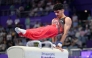 Rakan Al Harith competes during the Pommel Horse event. 