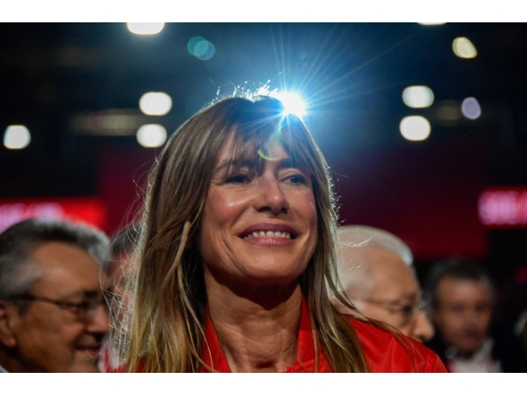 (Files) Begona Gomez, wife of Spain's prime minister Pedro Sanchez, in Seville, on December 1, 2024. (Photo by Cristine Quicler / AFP)
