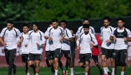 Egypt players during a training session yesterday. PIC: @EgyptNT
