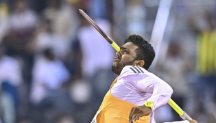 Sri Lanka’s Rumesh Tharanga Pathirage competes in the men’s javelin throw during the Doha Diamond League competition in Doha. PIC: XINHUA
