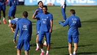 France's forward Kylian Mbappe takes part in training session at Bentley University in Waltham, near Boston. AFP