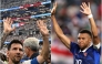  Lionel Messi (left) and Kylian Mbappe