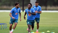 Brazil’s Vinicius Junior takes part in a team’s training session in Morristown, New Jersey. 