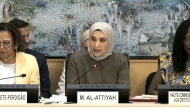 NHRC Chairperson H E Maryam bint Abdullah Al Attiyah speaking at the event.