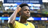 Brazil's forward #07 Vinicius Junior celebrates after scoring his team's second goal during the 2026 World Cup Group C football match between Scotland and Brazil at the Miami Stadium in Miami Gardens on June 24, 2026. (Photo by Chandan Khanna / AFP)