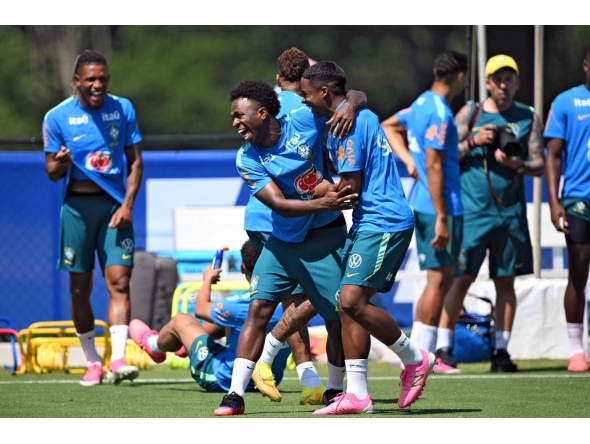 During a training session at the Columbia Park Training Facility in Morristown, New Jersey on July 2, 2026, during the 2026 World Cup football tournament. (Photo by MAURO PIMENTEL / AFP)
