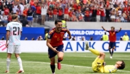 Mikel Merino #6 of Spain celebrates scoring his team's second goal during the FIFA World Cup 2026 Quarter Final match between Spain and Belgium at Los Angeles Stadium on July 10, 2026 in Inglewood, California. (Photo by David Ramos / GETTY IMAGES NORTH AMERICA / Getty Images via AFP)