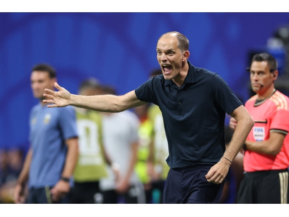 Thomas Tuchel, Manager of England, reacts during the FIFA World Cup 2026 Semi Final match between England and Argentina at Atlanta Stadium on July 15, 2026 in Atlanta, Georgia. Justin Setterfield/Getty Images/AFP 
