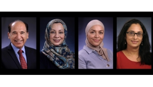 From left:  Dr. Ravinder Mamtani, Dr. Sohaila Cheema, Dr. Karima Chaabna, and Anupama Jithesh.