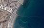 This handout satellite photograph, taken on August 2, 2026, and released by Planet Labs PBC, shows the waterline marking the Spain-Morocco maritime border off Spain's North African enclave of Ceuta. Photo by Handout / 2026 Planet Labs PBC / AFP