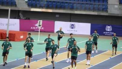 The referees take part in the fitness tests.