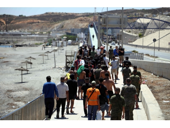 File photo: Migrants arriving at Ceuta, Spain
