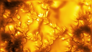 The highest-resolution image of the Sun's surface (photosphere) ever captured, taken at 416 nm by the Inouye Solar Telescope. It reveals deformed boundaries of magnetic elements and ultra-fine scale stripes, both associated with Kelvin-Helmholtz instability. Photo credit: NSF/NSO/AURA/MPS 