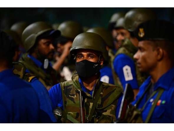 Sri Lanka Navy soldiers take up positions outside Sri Lanka's main Welikada Prison in the capital Colombo on August 7, 2026, following reports that some prisoners were staging a protest inside. Photo by Ishara S. KODIKARA / AFP