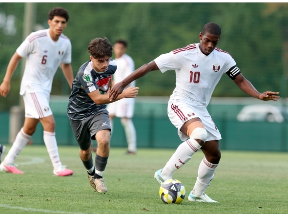 Action during the match between Qatar U-20 team and Austria's Kapfenberger.