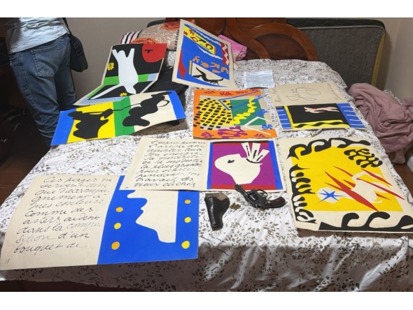 This handout picture released on August 13, 2026, by the Sao Paulo police press office shows eight recovered works by French artist Henri Matisse that had been stolen in December 2025 in Sao Paulo. Photo by Handout / SAO PAULO'S POLICE PRESS OFFICE / AFP